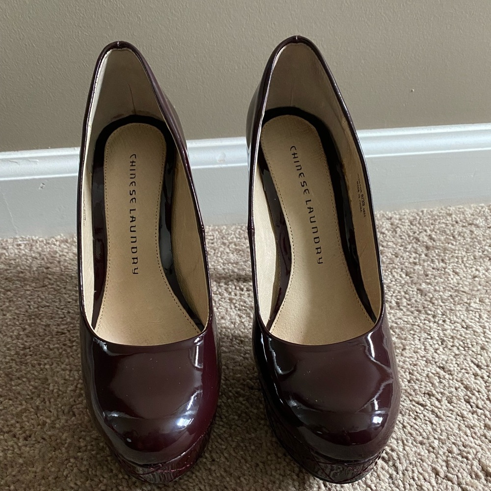 Bordeaux (Burgundy) Patent Leather Stilettos